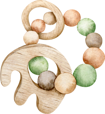 Watercolor boho wood toy