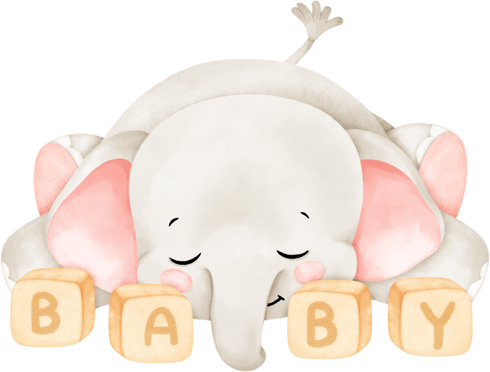 cute baby elephant sleeping